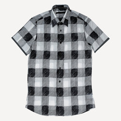 Black-white short sleeve shirt REGULAR FIT
