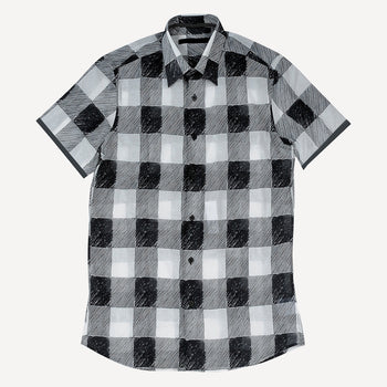 Black-white short sleeve shirt REGULAR FIT